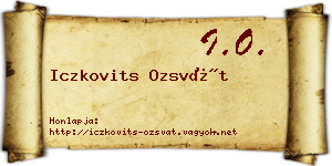 Iczkovits Ozsvát névjegykártya